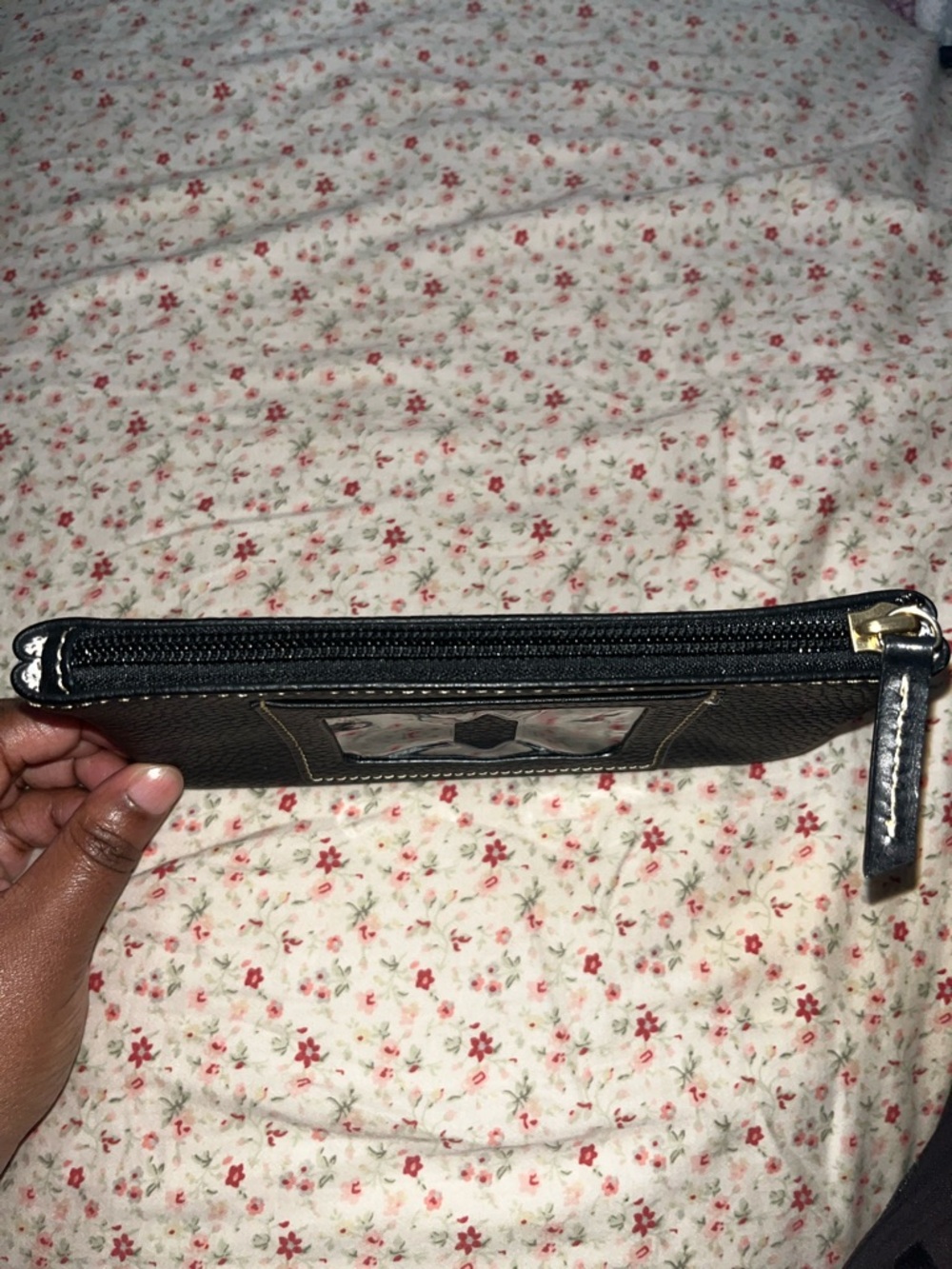 Dooney & Bourke Black Pebbled Leather Zip Wallet - Picture 3 of 4